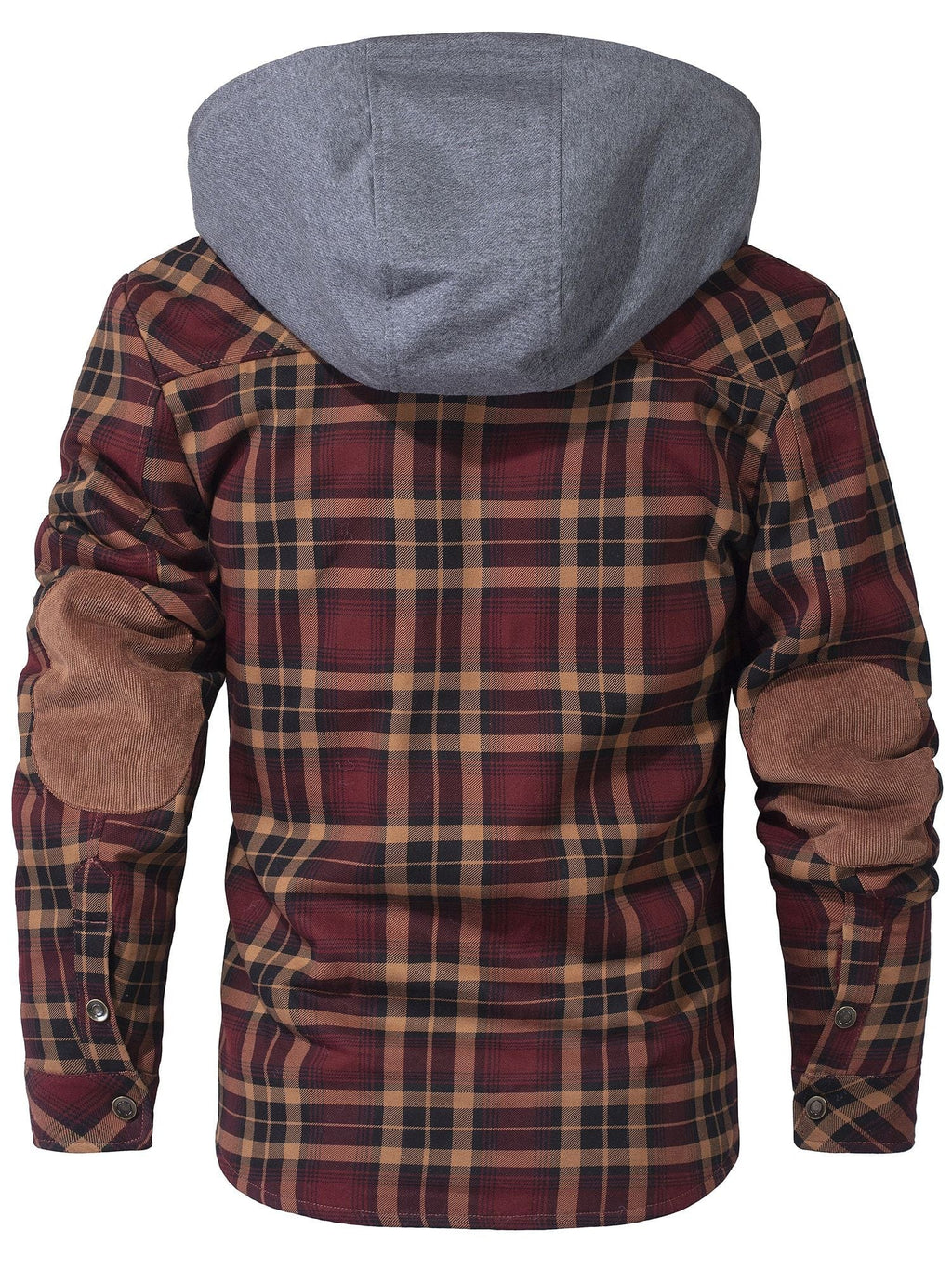 Hooded Faux Fur Lined Flannel Shirt Jacket for Men | Cold Weather