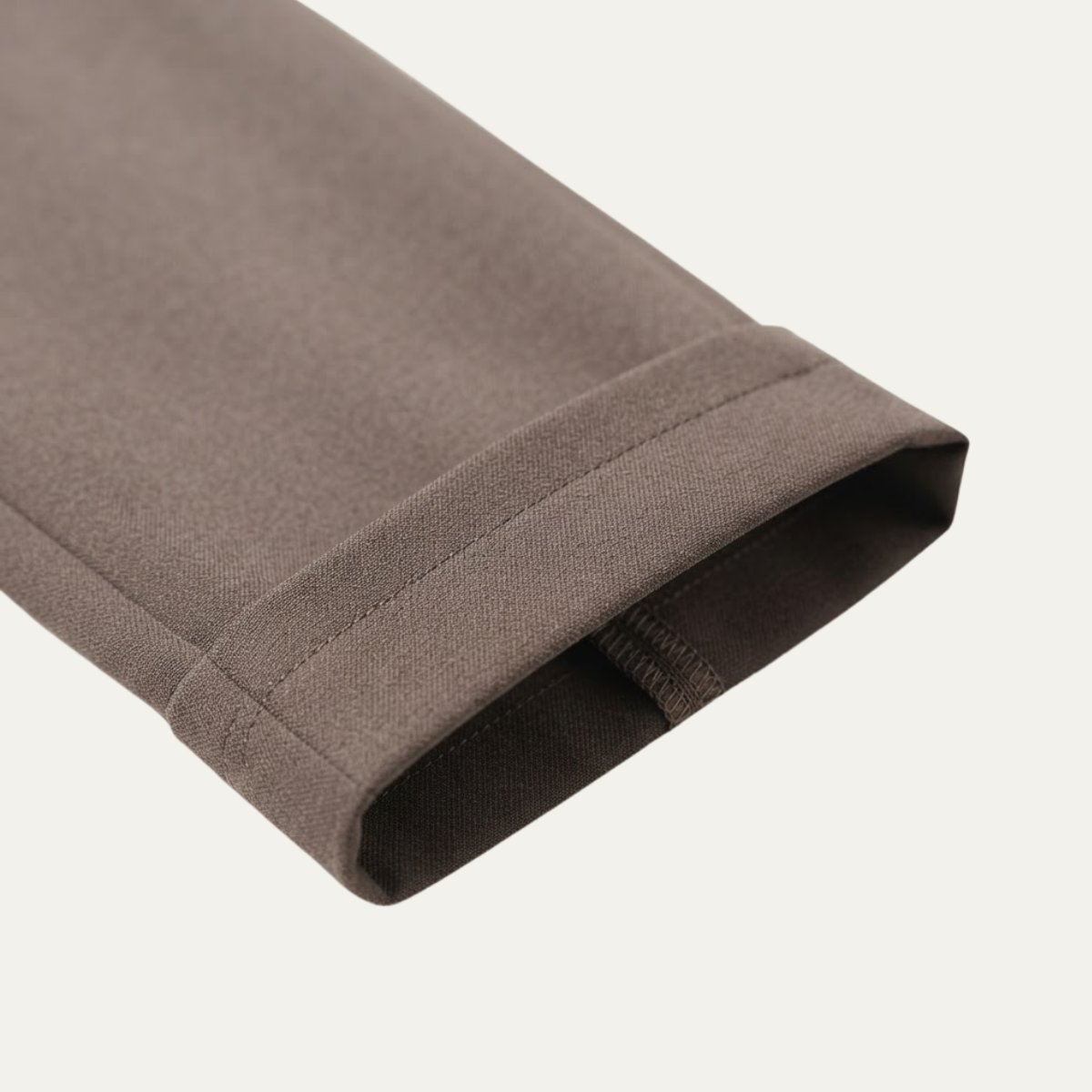 Men’s slim fit dress pants, dark gray cuff with inner vent lining