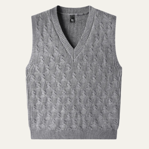 The Alberobello Men’s Warm Textured Knitted V Neck Sweater Vest