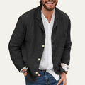 Men's lightweight blazer jacket, dark gray with two-button front and notch lapels