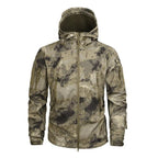 Hooded Camo Jacket with Zip Pockets for Men | Outdoor Wear