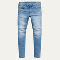 Men's slim-fit skinny jeans, light blue denim with five-pocket design