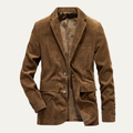 Men's Casual Corduroy Blazer Brown Button Up