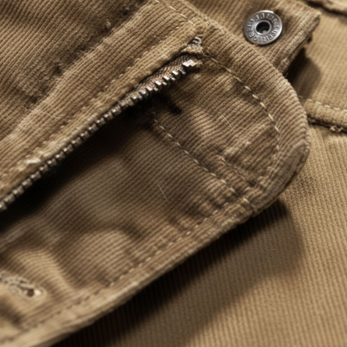 Men's insulated hooded parka jacket in khaki, zip fly and stitched front panel detail.