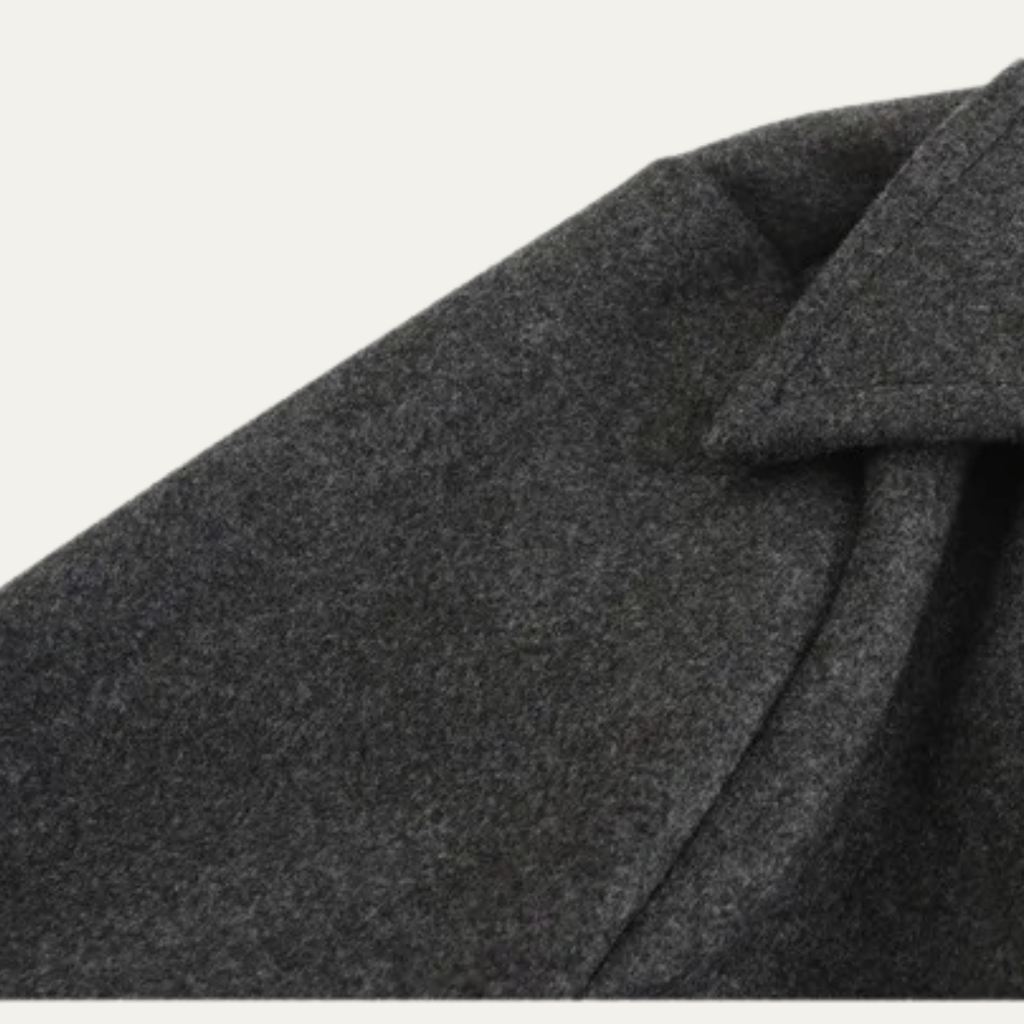 Men's Double Breasted Wool Coat Gray Long