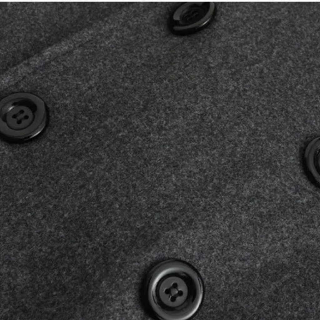 Men's Double Breasted Wool Coat Gray Long