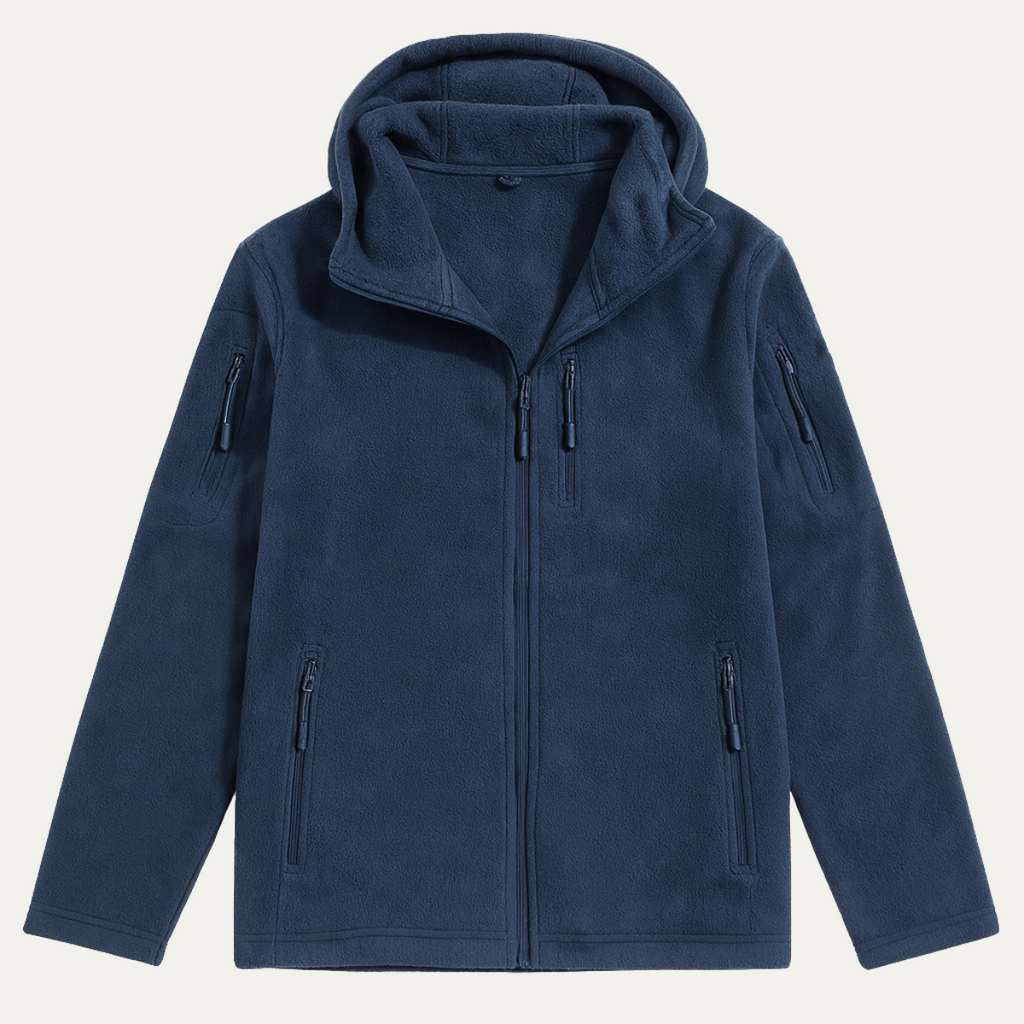 Men's Fleece Jacket Navy Hooded Tactical