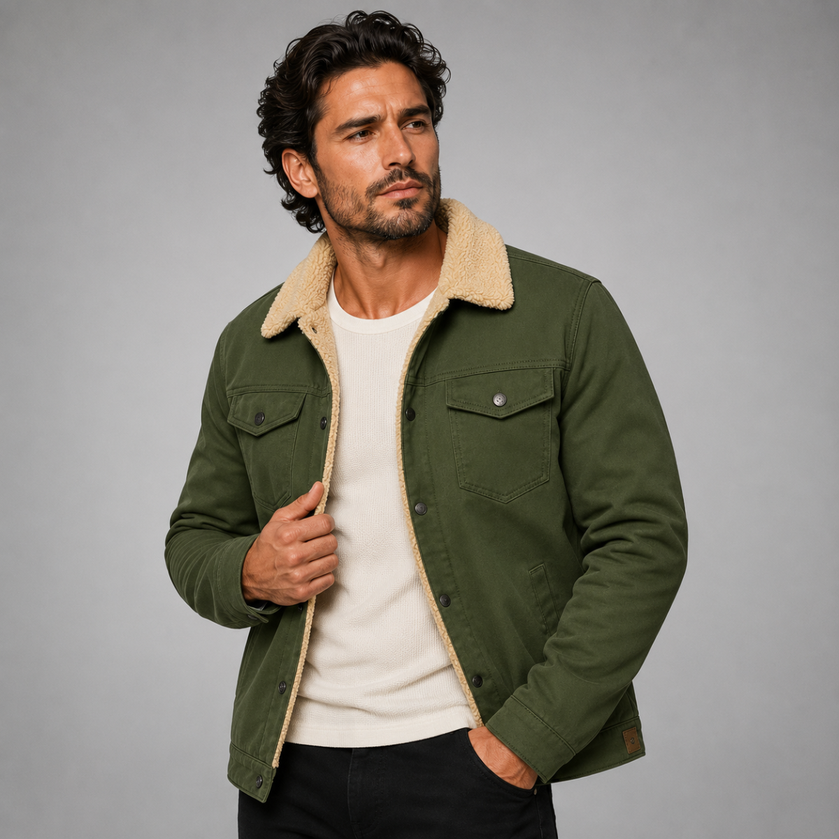Men's Fleece Lined Outdoor Jacket | Modern & Warm
