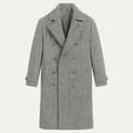 Men's Herringbone Double Breasted Wool Coat