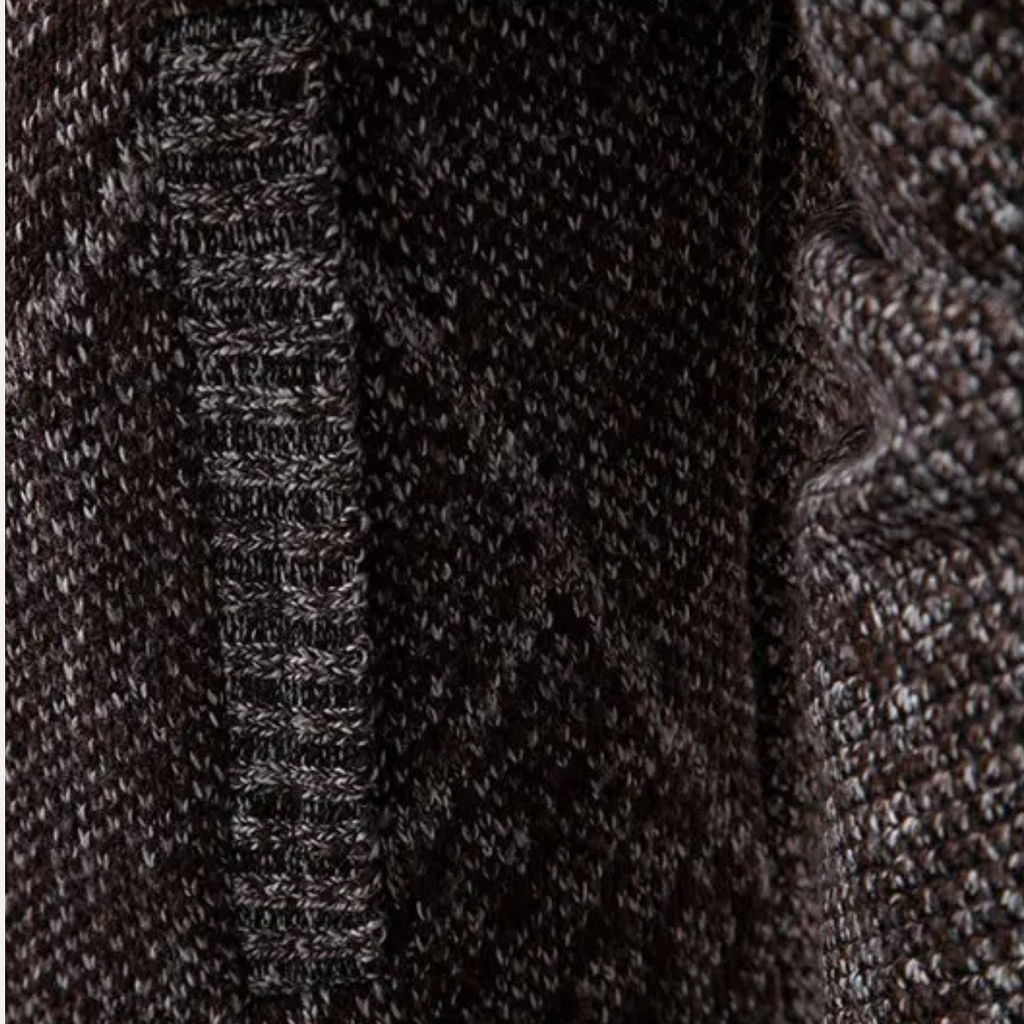 Men's Cable Knit Cardigan Charcoal Gray Diamond Pattern
