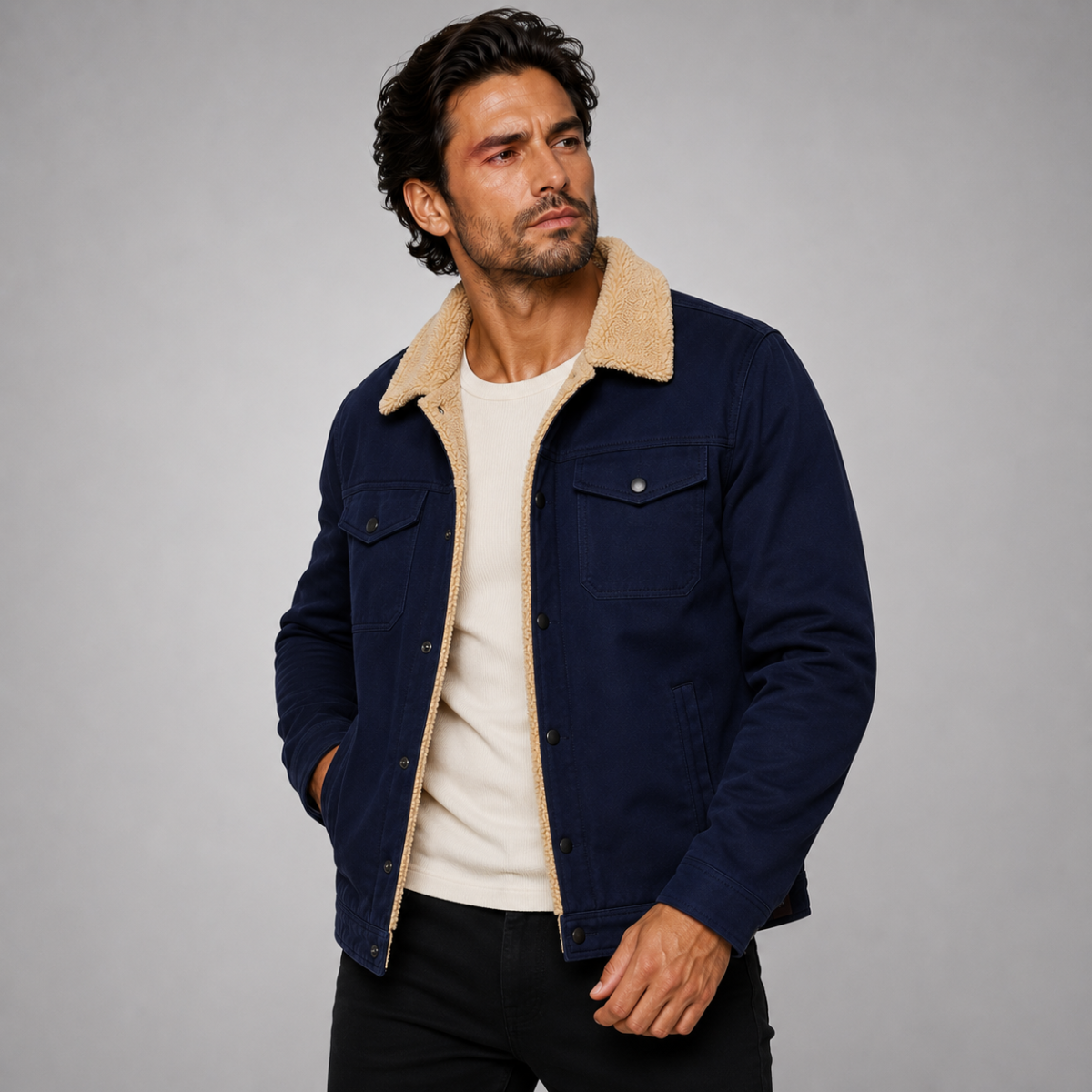 Men's Fleece Lined Outdoor Jacket | Modern & Warm