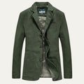 Men's Casual Cotton Blazer Olive Green Lined
