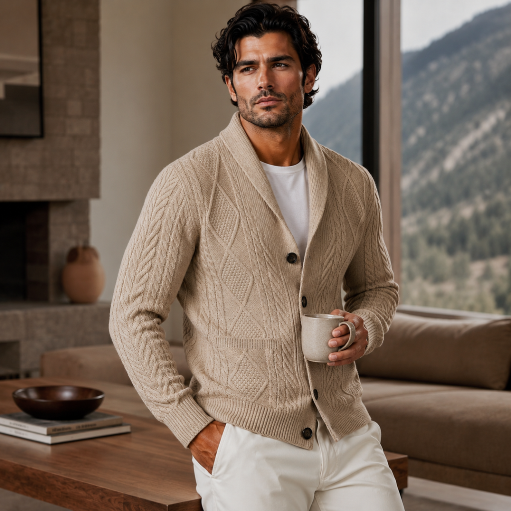 100% Cashmere Cardigan for Men