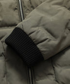 Army Green Insulated Puffer Bomber Jacket for Men | Winter Outerwear