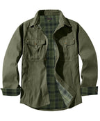 Flannel Lined Dual Chest Pocket Jacket for Men | Multi-Season Wear