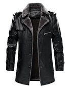 PU Leather Winter Coat for Men | Cold Weather Outerwear