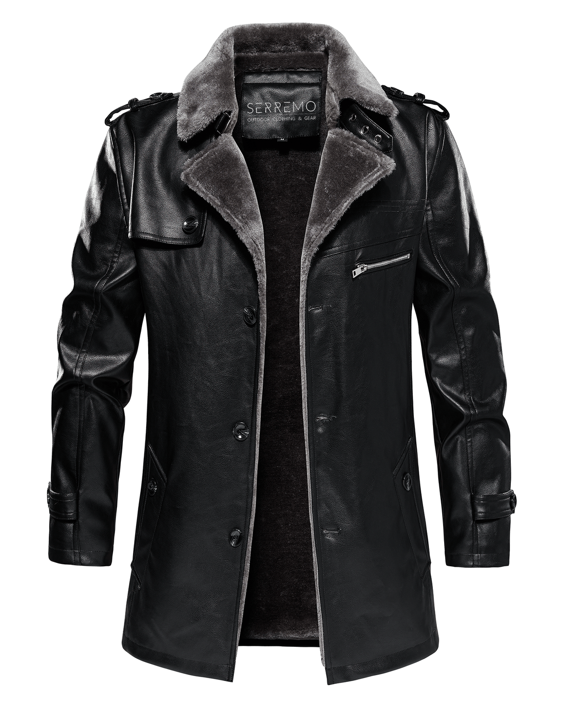 PU Leather Winter Coat for Men | Cold Weather Outerwear