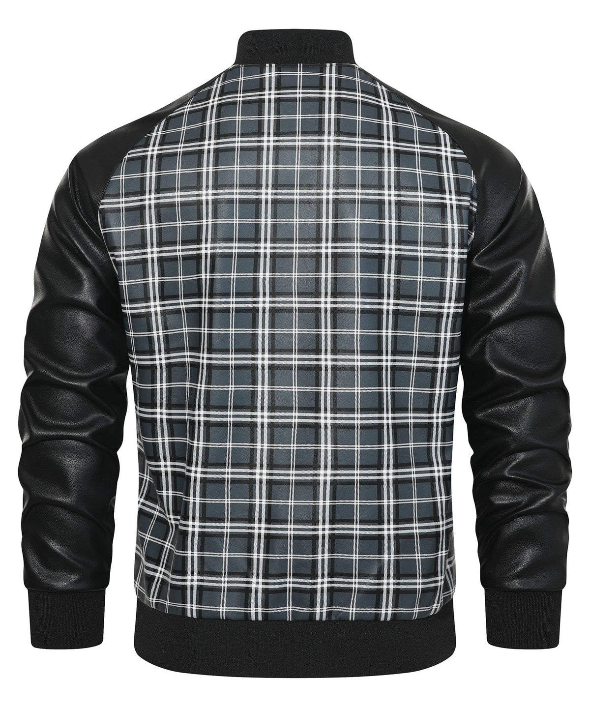 Black and Grey Plaid Contrast Sleeve Jacket for Men | Casual Wear