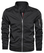 Lightweight Zip Up Bomber Jacket with Shoulder Pocket for Men | Spring Fall