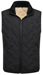 High Collar Longline Quilted Vest for Men | Cold Weather Layering