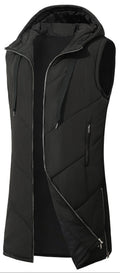 Hooded Longline Quilted Vest with Zip Pockets for Men | Urban Layering