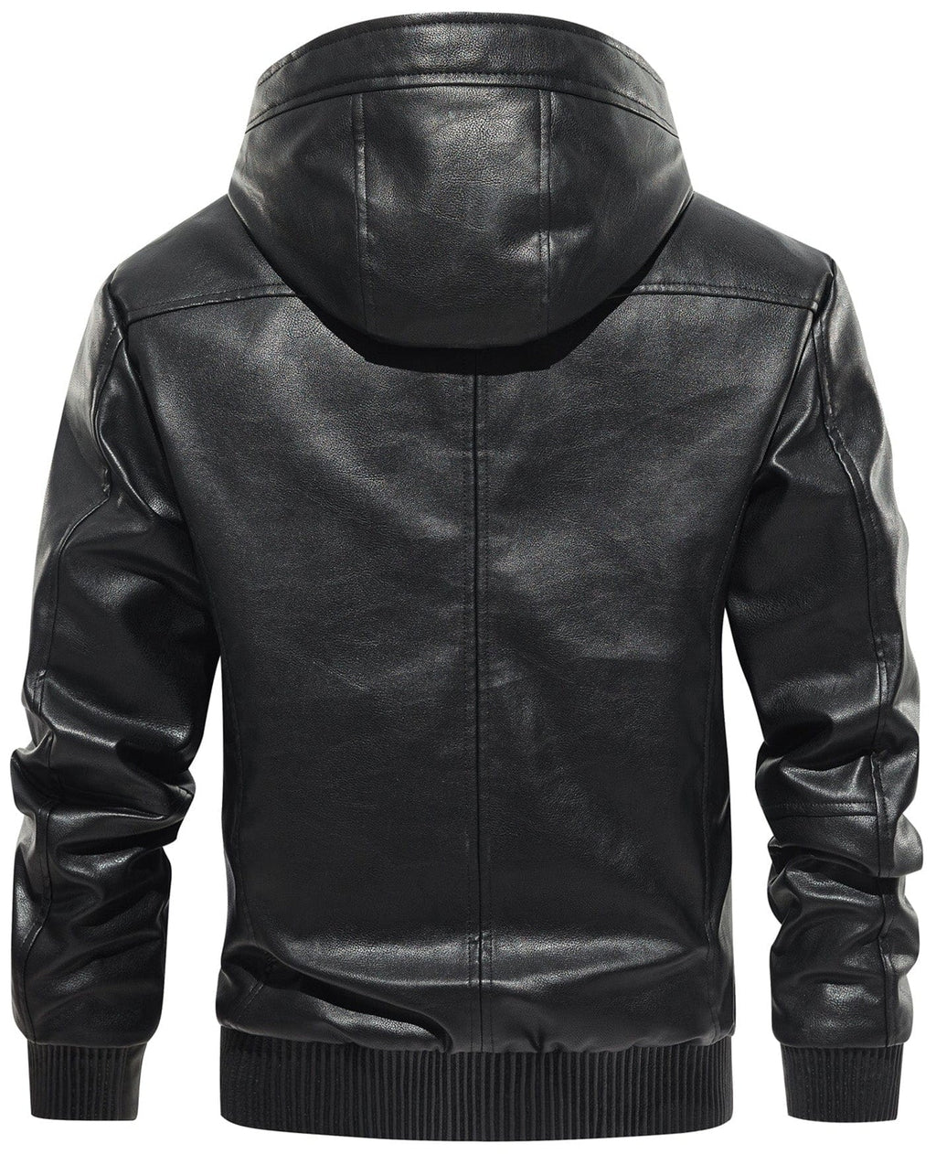 Plaid Lined PU Leather Jacket for Men | Casual Wear