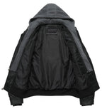 Removable Hood PU Leather Bomber Jacket for Men | Casual Wear