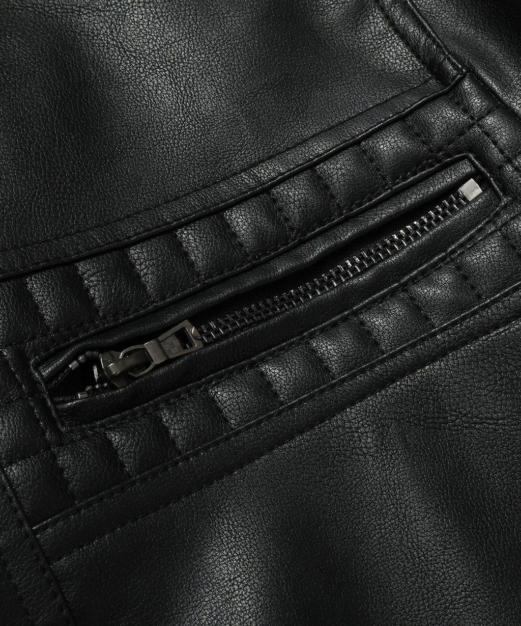 Removable Hood PU Leather Bomber Jacket for Men | Casual Wear