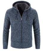 Textured Knit Zip Up Fleece Hoodie for Men | Cold Weather Layering