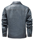 Button Front Chest Pocket PU Leather Jacket for Men | Everyday Wear