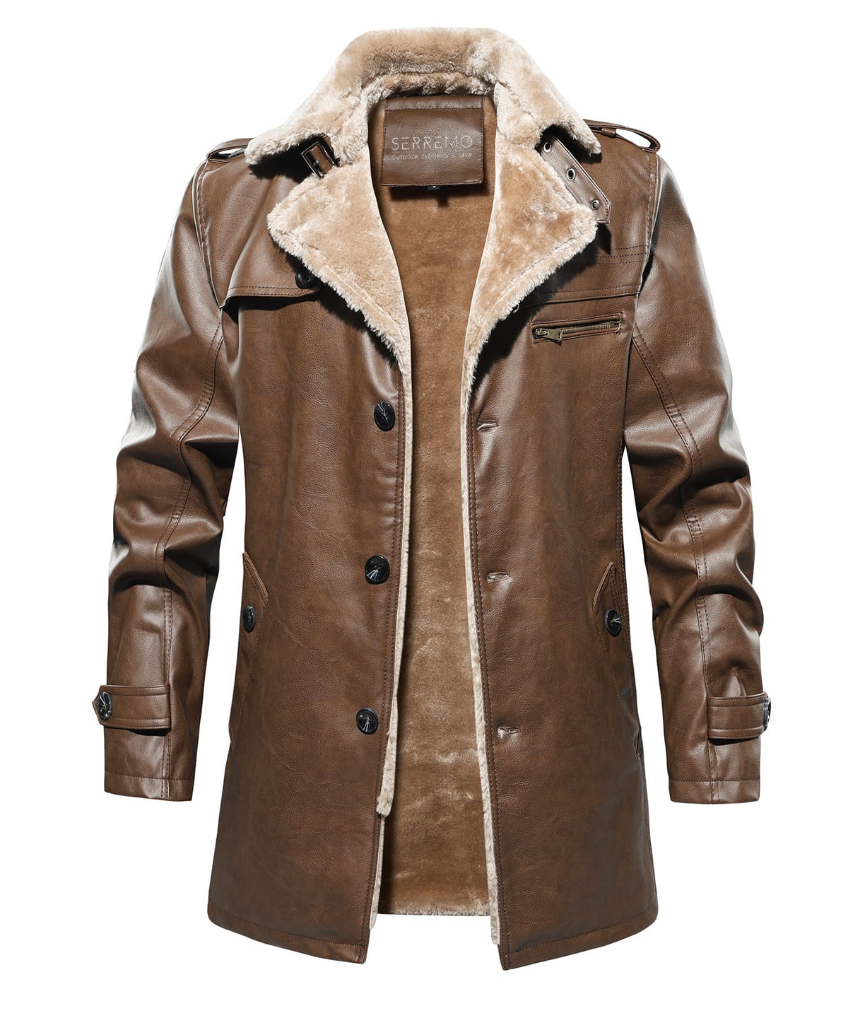 PU Leather Winter Coat for Men | Cold Weather Outerwear