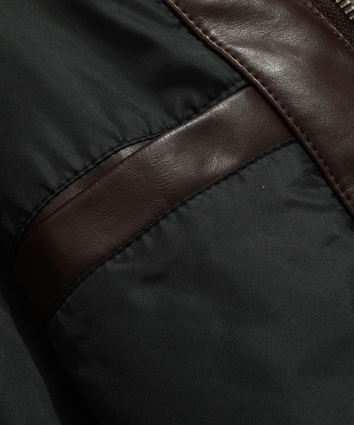 Coffee Brown PU Leather Zip Up Jacket for Men | Casual Wear