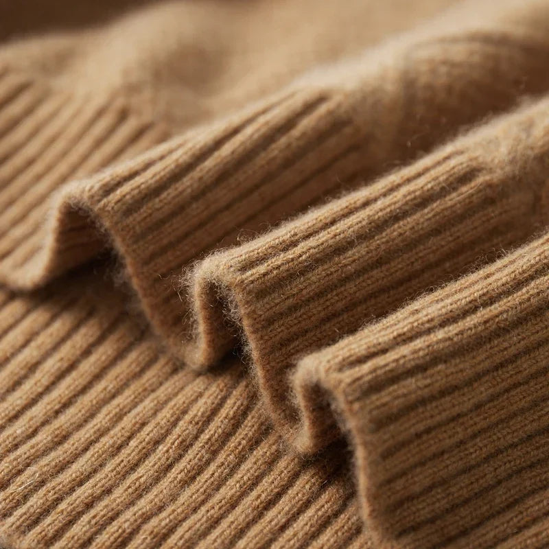 Cable Knit Cashmere Turtleneck Sweater for Men | Winter Layering