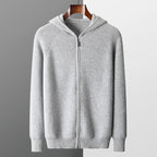 Merino Wool Hooded Knit Cardigan Jacket for Men | Cold Weather Layering