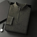 Pure Cashmere Half Zip Mock Neck Sweater for Men | Smart Casual Wear