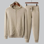 Himalayan Cashmere Knit Hoodie and Jogger Set for Men | Cold Weather Wear