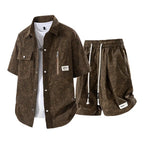 Coordinated Short Sleeve Shirt and Shorts Set for Men | Summer Wear