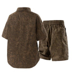 Coordinated Short Sleeve Shirt and Shorts Set for Men | Summer Wear
