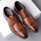 Classic Leather Brogue Wingtip Oxford Shoes for Men | Formal Wear