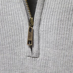 Cotton Zip Up High Collar Knit Cardigan for Men | Autumn Layering