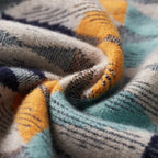 Geometric Pattern Merino Wool Crewneck Sweater for Men | Casual and Office Wear