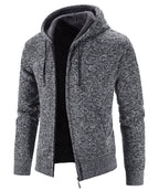 Textured Knit Zip Up Fleece Hoodie for Men | Cold Weather Layering