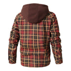 Quilted Insulated Hooded Flannel Jacket for Men | Outdoor Wear