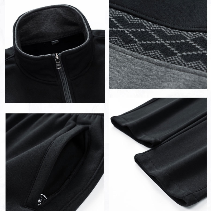 Two Tone Full Zip Jacket and Jogger Track Set for Men | Athleisure Wear