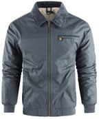 Fleece Lined Structured Collar Zip Bomber Jacket for Men | Winter Outerwear