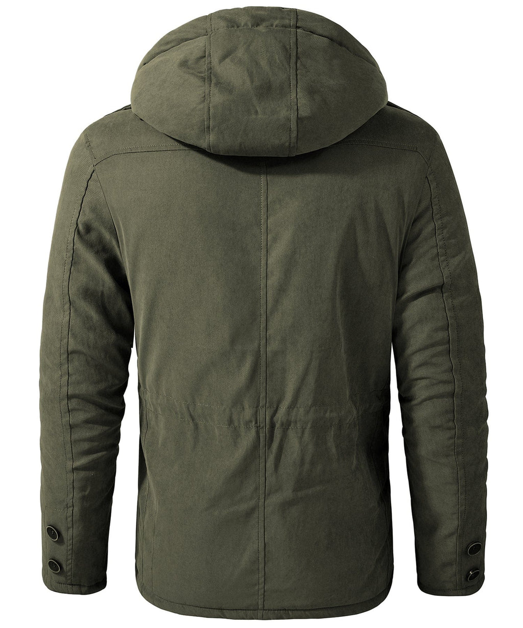 Heavyweight Fleece Lined Hooded Work Jacket for Men | Cold Weather