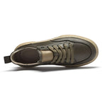 Genuine Leather Platform Lace Up Sneakers for Men | Street Wear
