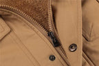 Fleece Lined Wind Resistant Hooded Cotton Coat for Men | Winter Outerwear