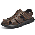 Leather Closed Toe Cut Out Sandals for Men | Outdoor and Summer Wear