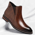 Lorenzo Vitali Chelsea-style boots, brown leather, elastic side panels, low heel